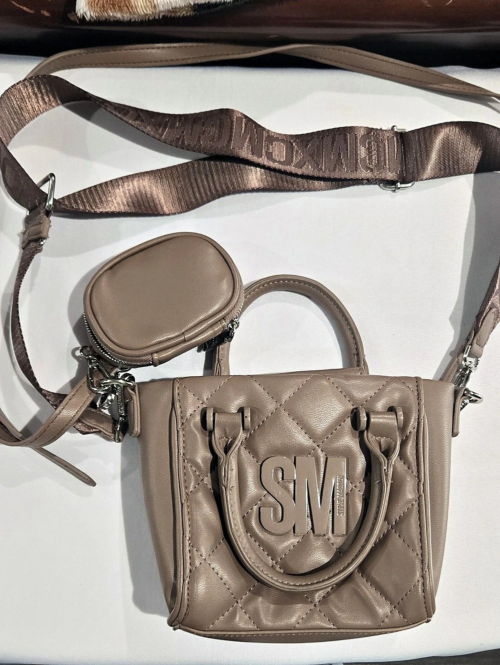 Steve Madden Quilted Crossbody Bag in Brown